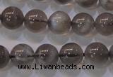 CMS852 15.5 inches 8mm round natural black moonstone beads