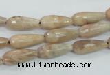 CMS90 15.5 inches 7*18mm faceted teardrop moonstone gemstone beads