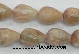 CMS91 15.5 inches 13*18mm faceted teardrop moonstone gemstone beads