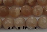 CMS942 15.5 inches 8mm faceted round A grade moonstone gemstone beads