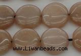 CMS958 15.5 inches 12mm flat round A grade moonstone beads