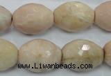 CMS97 15.5 inches 15*20mm faceted rice moonstone gemstone beads