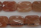 CMS972 15.5 inches 12*16mm faceted rectangle A grade moonstone beads