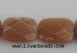 CMS973 15.5 inches 13*18mm faceted rectangle A grade moonstone beads