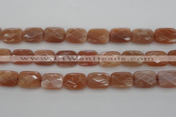 CMS973 15.5 inches 13*18mm faceted rectangle A grade moonstone beads