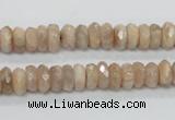 CMS98 15.5 inches 4*8mm faceted rondelle moonstone gemstone beads