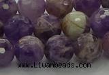 CNA1013 15.5 inches 10mm faceted round dogtooth amethyst beads