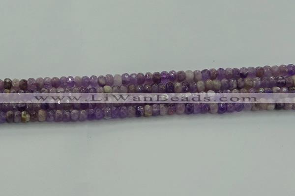 CNA1028 15.5 inches 4*6mm faceted rondelle dogtooth amethyst beads