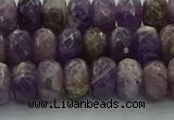 CNA1030 15.5 inches 6*10mm faceted rondelle dogtooth amethyst beads