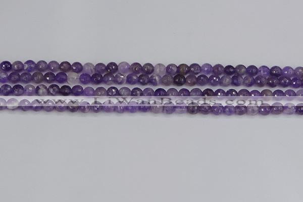 CNA1070 15.5 inches 4mm faceted round dogtooth amethyst beads