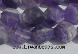 CNA1079 15.5 inches 12mm faceted nuggets matte dogtooth amethyst beads