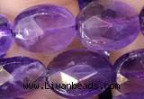 CNA1106 15.5 inches 10*12mm faceted oval amethyst gemstone beads