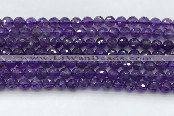 CNA1171 15.5 inches 6mm faceted round natural amethyst beads