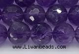 CNA1172 15.5 inches 8mm faceted round natural amethyst beads