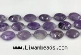 CNA1202 15.5 inches 18*25mm faceted oval amethyst beads