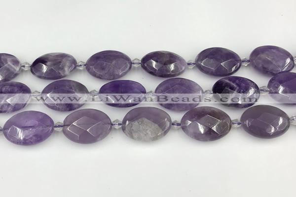 CNA1202 15.5 inches 18*25mm faceted oval amethyst beads