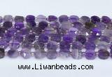 CNA1215 15.5 inches 10mm faceted square amethyst beads