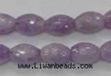 CNA315 15.5 inches 10*14mm faceted rice natural lavender amethyst beads