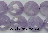 CNA325 15.5 inches 20mm faceted coin natural lavender amethyst beads