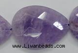 CNA338 30*40mm faceted teardrop natural lavender amethyst beads