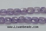 CNA339 15.5 inches 8*8mm faceted square natural lavender amethyst beads