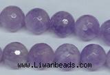 CNA425 15.5 inches 14mm faceted round natural lavender amethyst beads