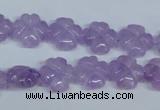 CNA434 15.5 inches 12mm carved flower natural lavender amethyst beads