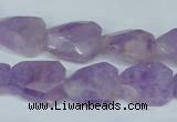 CNA462 15*20mm faceted & twisted rectangle natural lavender amethyst beads