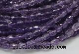 CNA49 15.5 inches 4*6mm faceted rice grade A natural amethyst beads