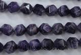 CNA502 15 inches 8mm faceted nuggets amethyst gemstone beads