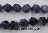 CNA503 15 inches 10mm faceted nuggets amethyst gemstone beads