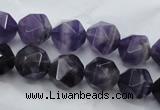 CNA504 15 inches 12mm faceted nuggets amethyst gemstone beads