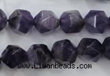 CNA505 15 inches 14mm faceted nuggets amethyst gemstone beads