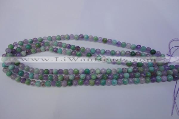 CNA651 15 inches 6mm round lavender amethyst & amazonite beads