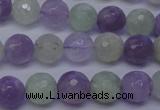 CNA663 15 inches 10mm faceted round lavender amethyst & prehnite beads