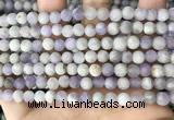 CNA675 15.5 inches 4mm round matte lavender amethyst beads