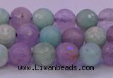 CNA682 15.5 inches 8mm faceted round lavender amethyst & amazonite beads