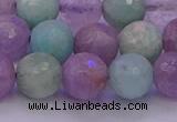 CNA684 15.5 inches 12mm faceted round lavender amethyst & amazonite beads