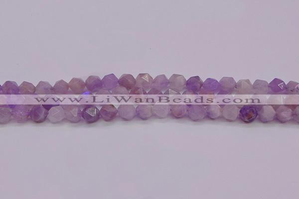 CNA693 15.5 inches 10mm faceted nuggets lavender amethyst beads