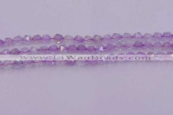 CNA731 15.5 inches 8mm faceted nuggets light lavender amethyst beads