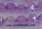 CNA733 15.5 inches 12mm faceted nuggets light lavender amethyst beads