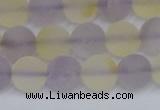 CNA742 15.5 inches 8mm round matte amethyst & citrine beads