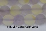 CNA743 15.5 inches 10mm round matte amethyst & citrine beads