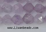 CNA762 15.5 inches 8mm faceted nuggets light lavender amethyst beads