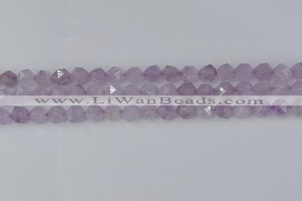 CNA762 15.5 inches 8mm faceted nuggets light lavender amethyst beads