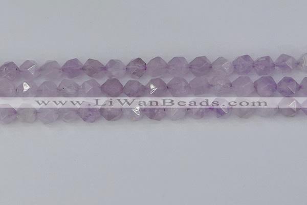 CNA764 15.5 inches 12mm faceted nuggets light lavender amethyst beads