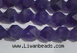 CNA766 15.5 inches 6mm faceted nuggets matte amethyst beads