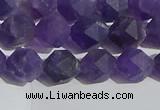 CNA767 15.5 inches 8mm faceted nuggets matte amethyst beads