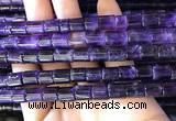 CNA778 15.5 inches 8*8mm - 8*9mm tube natural amethyst beads