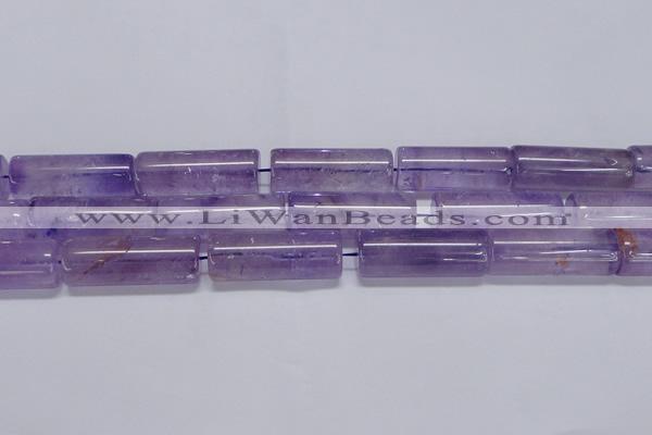 CNA817 15.5 inches 15*40mm tube natural light amethyst beads